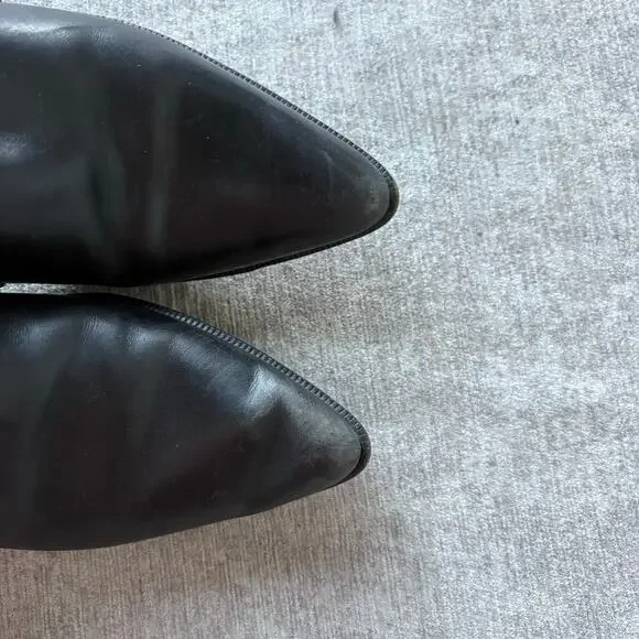 Saint Laurent Black Leather Buckle Boots - Picture 7 of 8